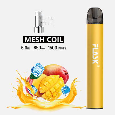 F900 P6 Smooth Air Flow یکبار مصرف Vape Pen 1500puffs سیم پیچ