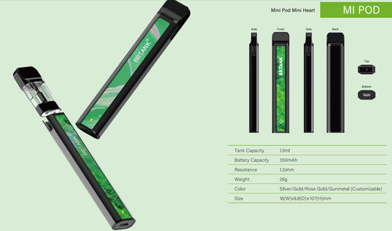 2021 یکبار مصرف CBD/THC Vape Pod BBTANK Mi POD Colorful Custom logo و بسته بندی کارتریج های قابل تعویض سرامیک کویل