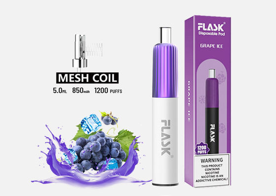 3.7V 2 طعم یکبار مصرف Vape 850mAh E Cig Starter Kit 2٪ نمک نیکوتین