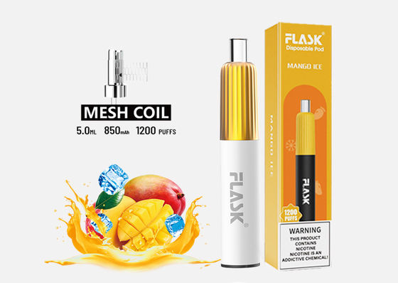 3.7V 2 طعم یکبار مصرف Vape 850mAh E Cig Starter Kit 2٪ نمک نیکوتین