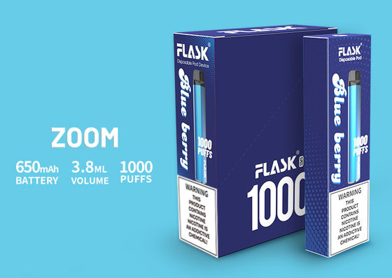 ZOOM دفع Vapepen محصول با کیفیت بالا 650Mah 3.8ml E-juice 0٪ 2٪ 5٪ Nicsalt 1000puffs