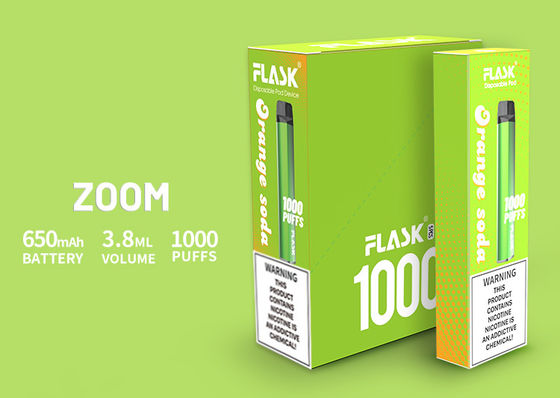 ZOOM دفع Vapepen محصول با کیفیت بالا 650Mah 3.8ml E-juice 0٪ 2٪ 5٪ Nicsalt 1000puffs
