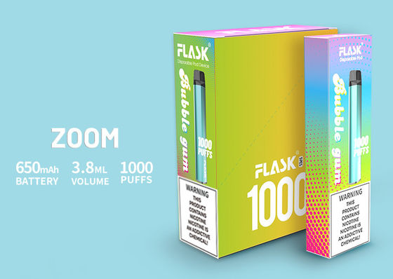 ZOOM دفع Vapepen محصول با کیفیت بالا 650Mah 3.8ml E-juice 0٪ 2٪ 5٪ Nicsalt 1000puffs