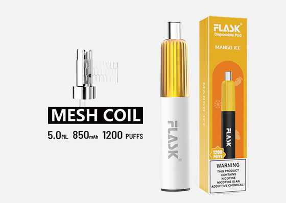 سیگار الکترونیکی یکبار مصرف تبخیر کننده هلو با طعم هلو 1200 پفک