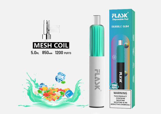 1200 Puffs 5.0ml نیکوتین دستگاه یکبار مصرف الکترونیکی سیگار کشیدن سیگار