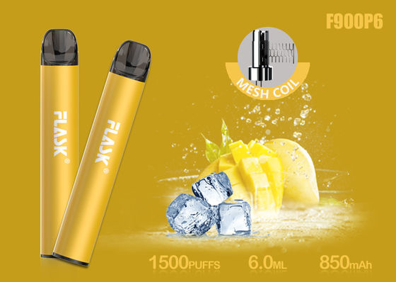 کارتریج روغن شیشه ای نیکوسالت 5٪ 1500puffs 6.0ml با سیم پیچ