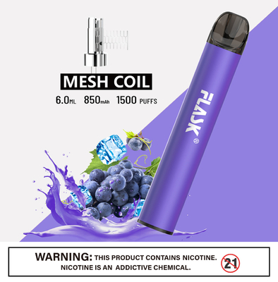 دستگاه های ویپ یکبار مصرف RGBvape SS304 Ecig 1500 puff with Mesh Coil