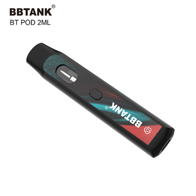 BBtank Vape Pod یکبار مصرف 2.0 میلی لیتری با دکمه برای Cannabis Thick Oil Delta 8 HHC