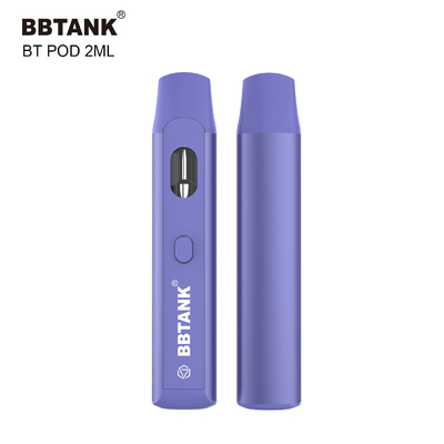 BBtank Vape Pod یکبار مصرف 2.0 میلی لیتری با دکمه برای Cannabis Thick Oil Delta 8 HHC