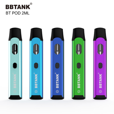 BBtank Vape Pod یکبار مصرف 2.0 میلی لیتری با دکمه برای Cannabis Thick Oil Delta 8 HHC